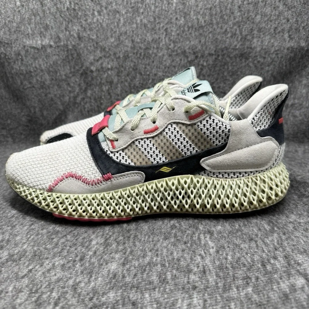 ADIDAS ZX 4000 4D MEN'S SIZE 10 GREY ONE MINT PINK PRIMEKNIT RUNNING SHOES 2019